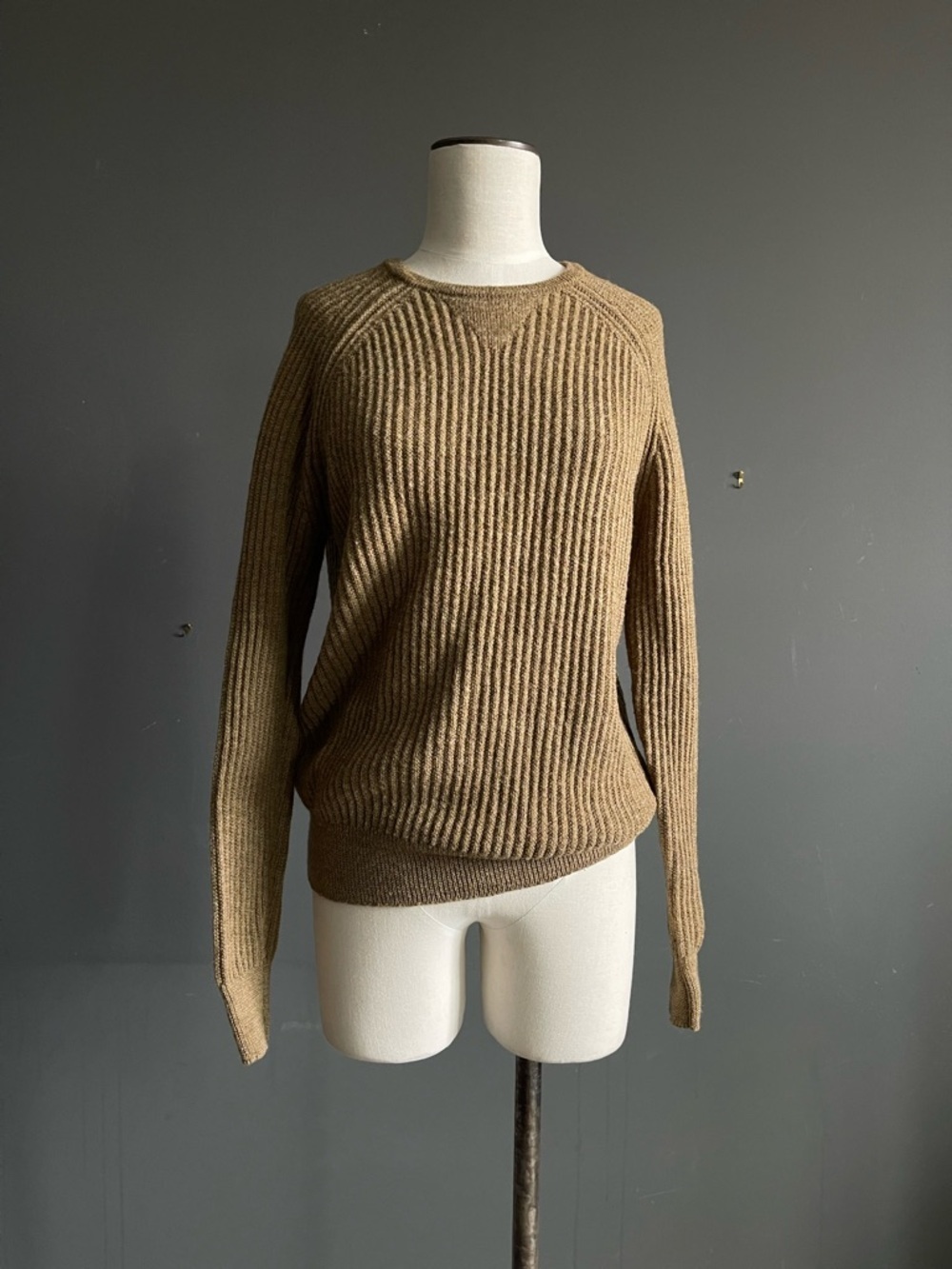 Wallace & Barnes J.Crew Ribbed Heritage Sweater Oat Brown Men’s M Unisex